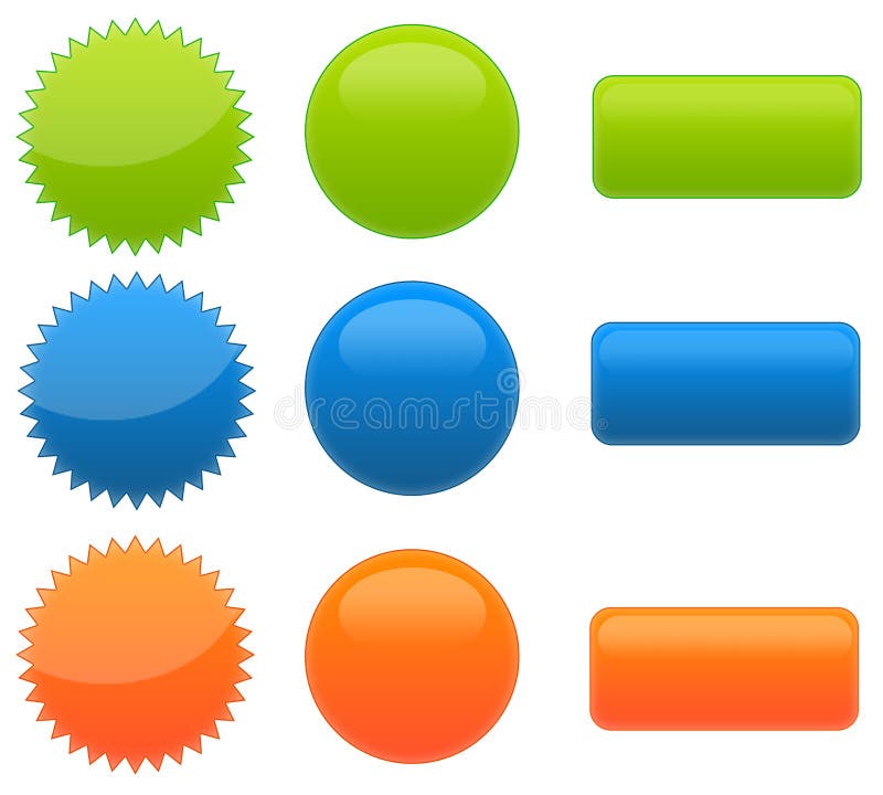 Conjunto del Web 9 2.0 botones brillantes Conjunto del Web 9 2.0 botones brillantes