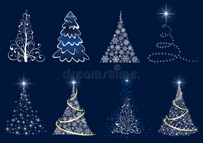 Conjunto del árbol de navidad ilustración del vector
