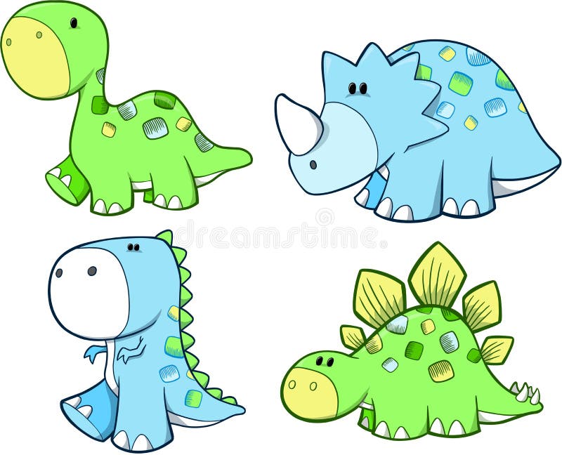Conjunto lindo del dinosaurio libre illustration Conjunto lindo del dinosaurio libre illustration