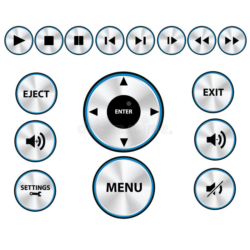 conjunto de símbolos del reproductor multimedia 1075652 Vector en