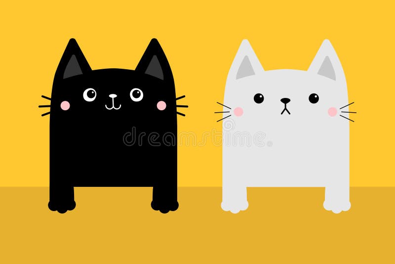 Adesivo Redondo Desenhos animados bonitos do meow do gato preto