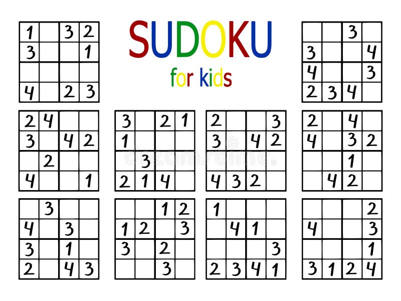 Sudoku para jogo de educação infantil conjunto de cores use