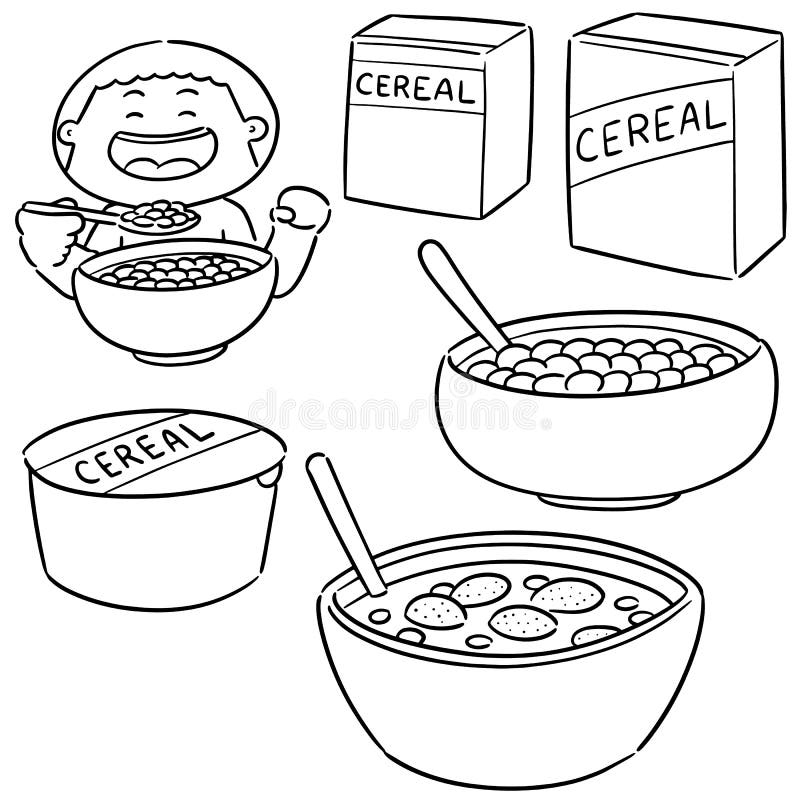 Conjunto Vectorial De Cereales Ilustración del Vector - Ilustración de  drenaje, leche: 188538334