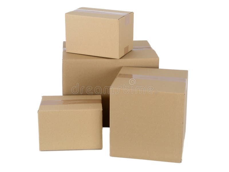 Cardboard Packages on White. Cardboard Packages on White