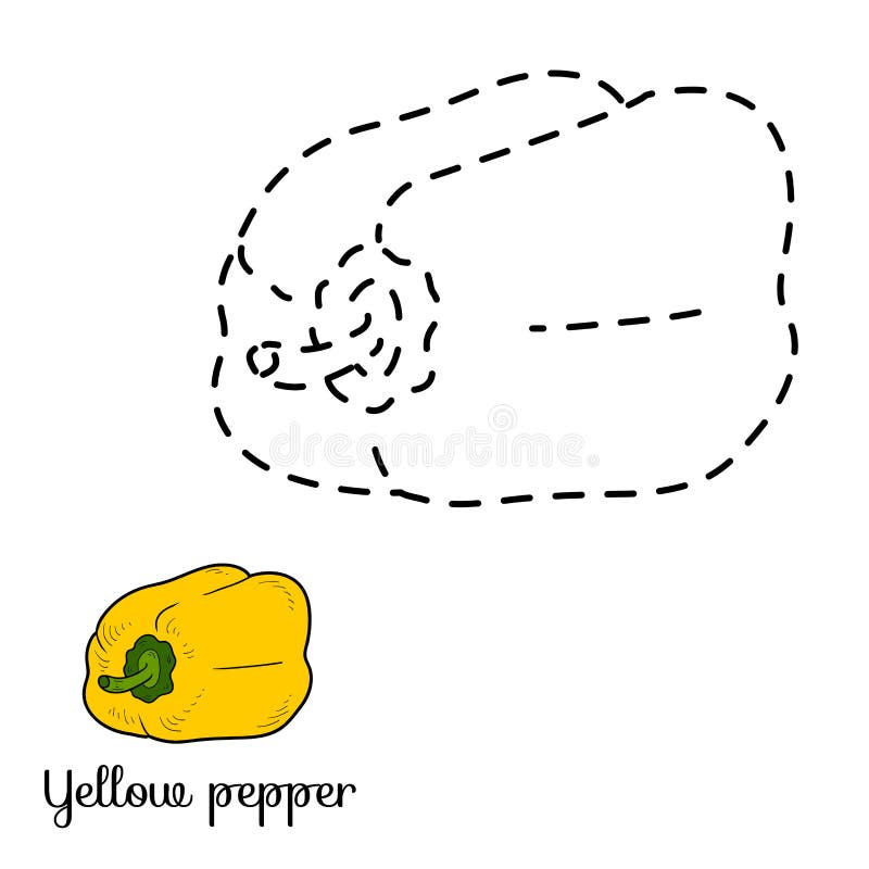 Connect the dots: fruits and vegetables (yellow pepper)