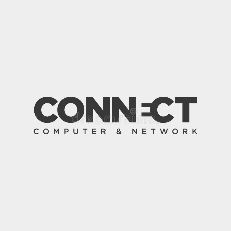 Connect text logo template vector illustration icon element