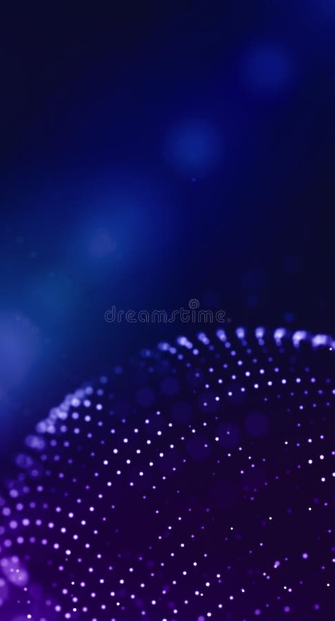 Connected dots for global data on blue background stock illustration