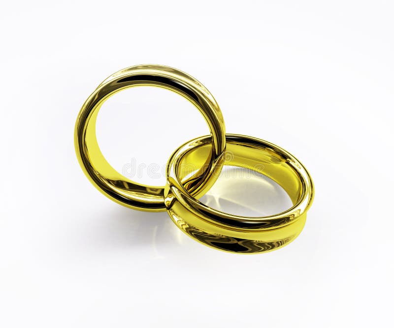 Connected gold ring isolated