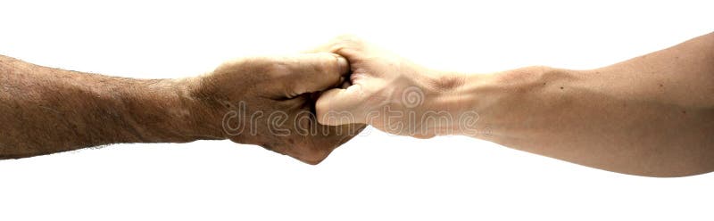 Connected hands. royalty free stock photos