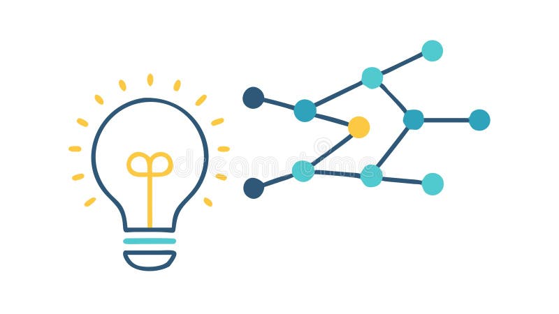 Connected Ideas Network Icon Vector Illustration, vector design Generative AI vector illustration