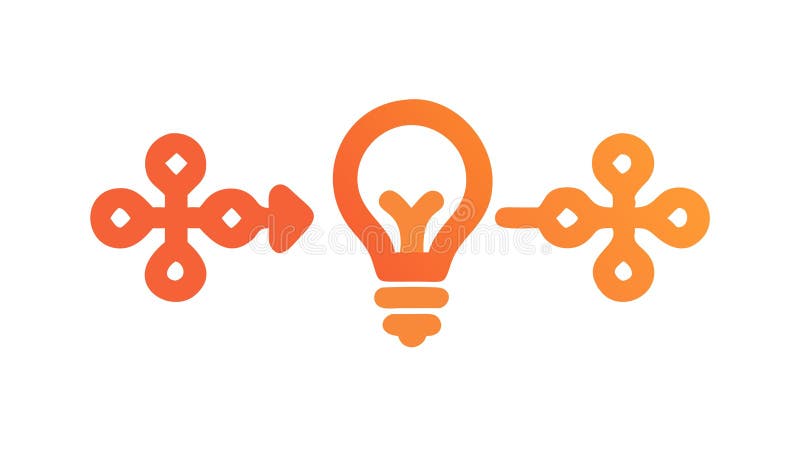 Connected Lightbulbs Icon, Collaborative Ideas, Innovation Teamwork, vector design Generative AI royalty free illustration