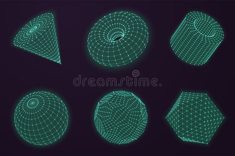 Connected lines spheres. Globe connections, scientific abstract grid shapes. Futuristic 3d wireframe dots polygon vector illustration