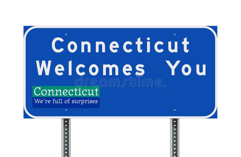Connecticut heet u welkom verkeersteken stock illustratie Connecticut heet u welkom verkeersteken stock illustratie