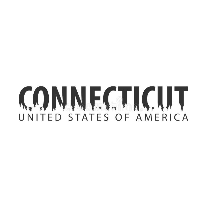 connecticut USA Staaten von Amerika Text oder Aufkleber mit Schattenbild des Waldes stock abbildung connecticut USA Staaten von Amerika Text oder Aufkleber mit Schattenbild des Waldes stock abbildung