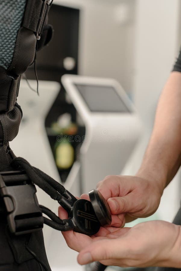 Connecting cable on costume stock images