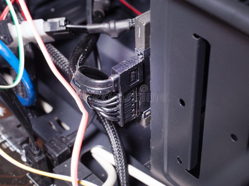 Connecting Computer Cables To the Hard Drive and Motherboard Stock