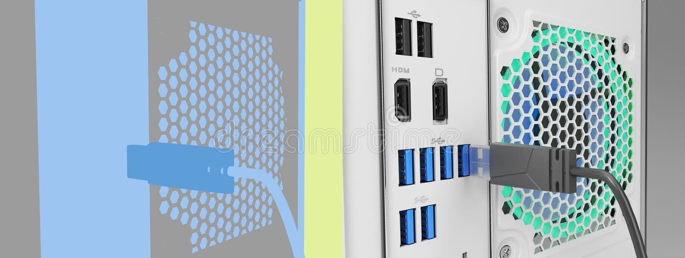 Tower Computer Monitor Mockup Stock Illustrations 19 Tower Computer