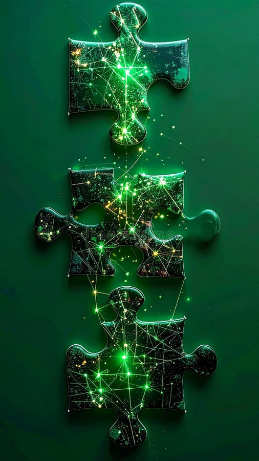 Connecting the Pieces of a Digital Network stock illustration