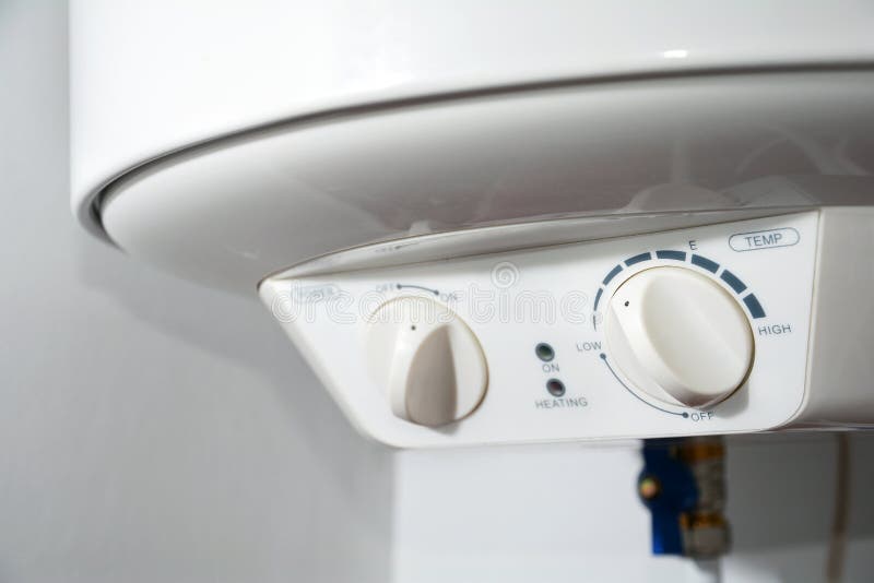 Connection of home water heater. Individual heating. Individual hot water supply. Domestic electric boiler plumbing connections stock image