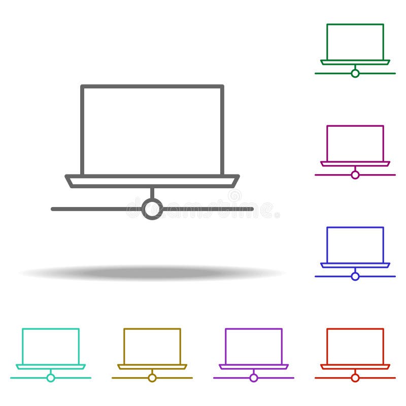 Connection laptop icon. Elements of business in multi color style icons. Simple icon for websites, web design, mobile app, info stock illustration