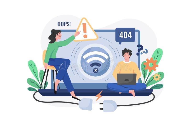 Connection Lost on Social Video Chat App Interface Stock Illustration
