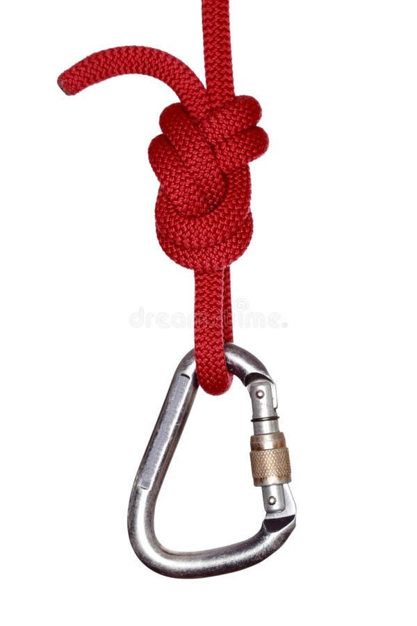 Hook and red rope stock photo. Image of isolated, cord 156690622
