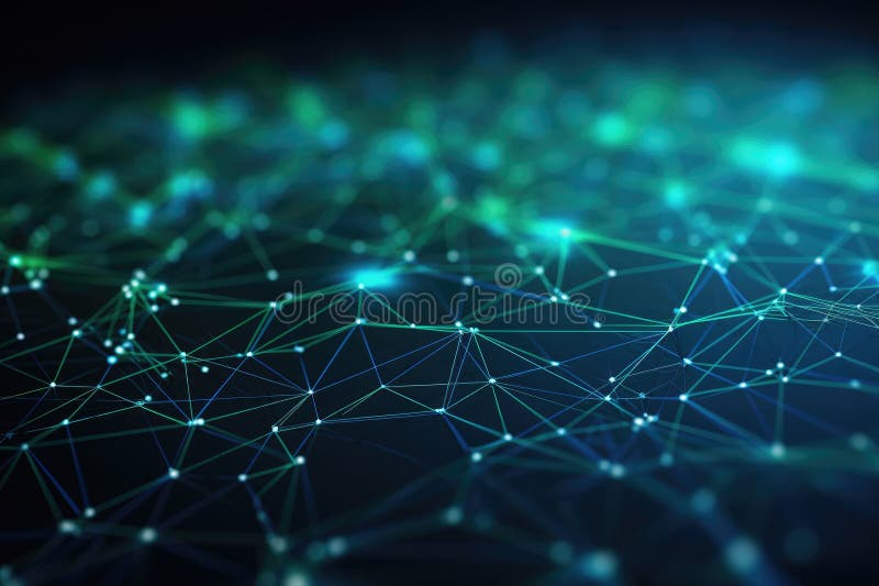 Connection structure. 3d rendering, Abstract technology background with connecting dots and lines. 3D Rendering, Ai generated