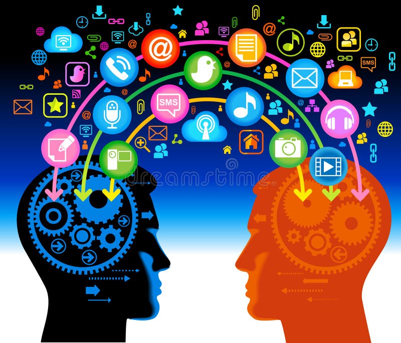 Connection two persons vector illustration Connection two persons vector illustration