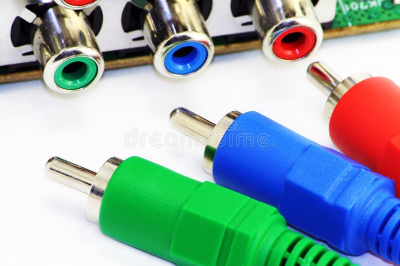 Red, blue and green connectors are prepared for connection of video of electronic equipment. Red, blue and green connectors are prepared for connection of video of electronic equipment.