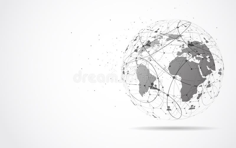 Connexion réseau globale Composition des points et des lignes de la carte mondiale