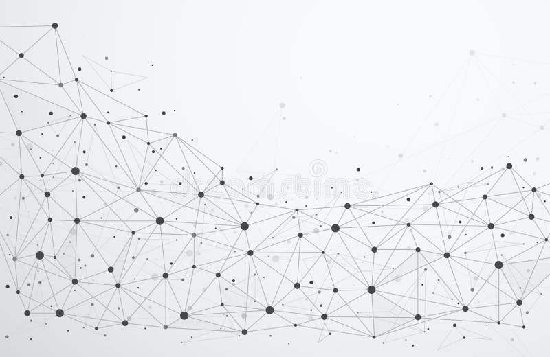 Connexions réseau globales avec des points et des lignes
