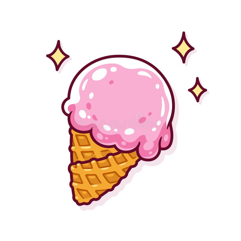 Cono gelato del fumetto illustrazione vettoriale