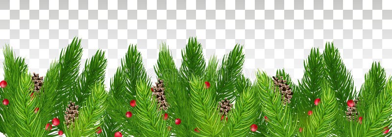 Conos del pino en las ramas de un árbol de navidad y de bayas rojas libre illustration Conos del pino en las ramas de un árbol de navidad y de bayas rojas libre illustration