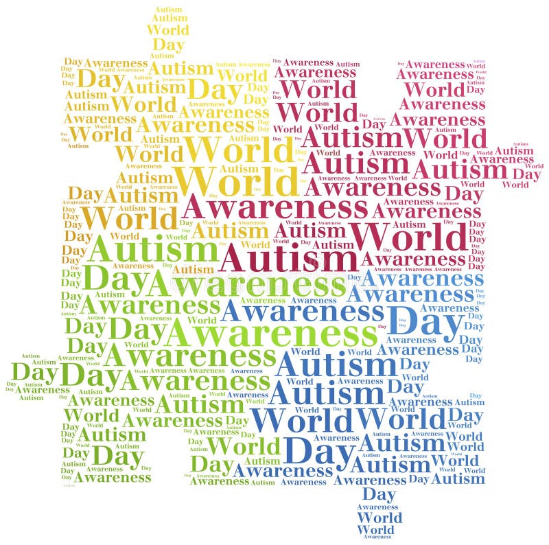 Consapevolezza di autismo della nuvola di parola riguardante illustrazione di stock Consapevolezza di autismo della nuvola di parola riguardante illustrazione di stock