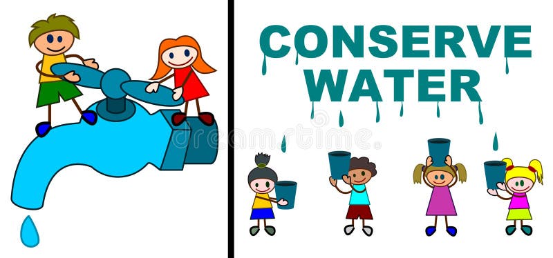 Conserve water stock illustration. Illustration of child - 24737835