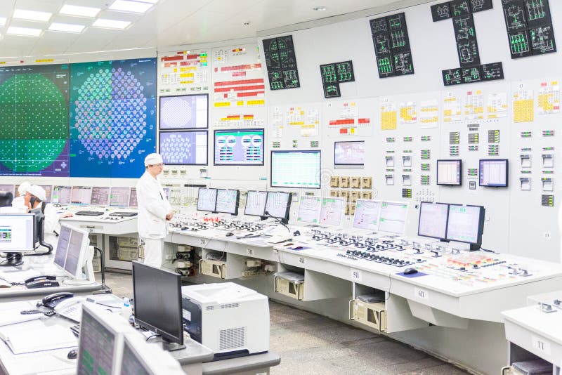 Consiliul de control al reactorului din bloc al centralei nucleare royalty free stock images