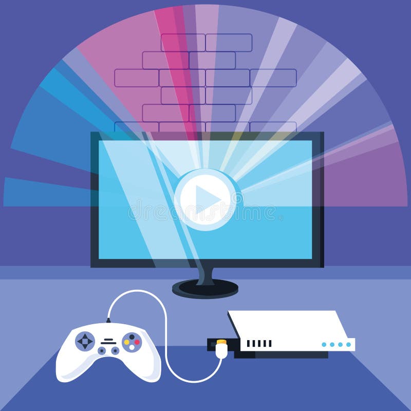 Console and Display Games Entertainment Stock Illustration