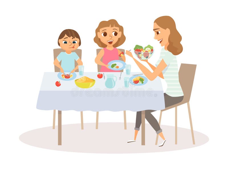 Consommation de maman et d'enfant illustration libre de droits Consommation de maman et d'enfant illustration libre de droits