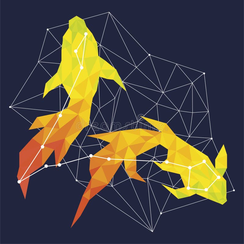 Constelação dourada em um fundo azul cercado por linhas e por estrelas ilustração stock Constelação dourada em um fundo azul cercado por linhas e por estrelas ilustração stock