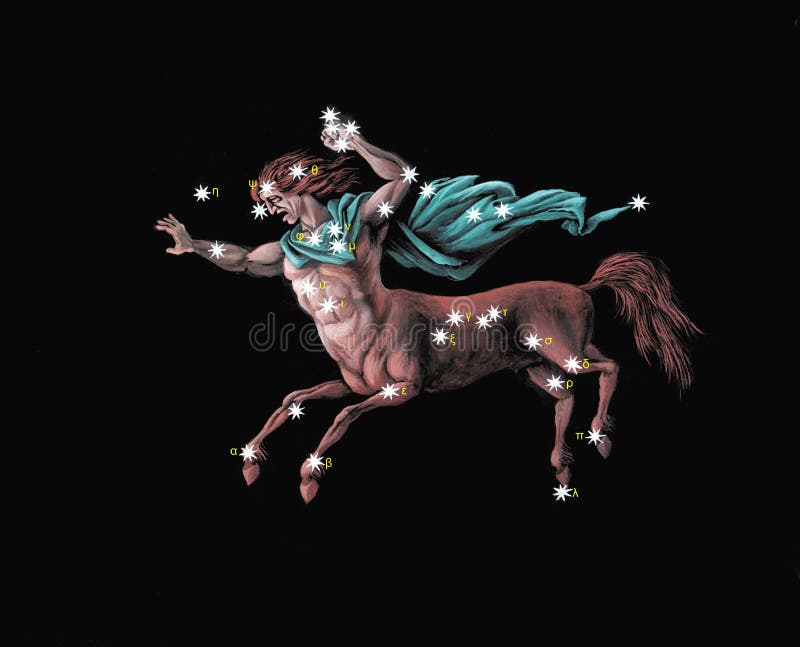 Constellation the Centaur (Centaurus). Hand drawing. Constellation the Centaur (Centaurus). Hand drawing.