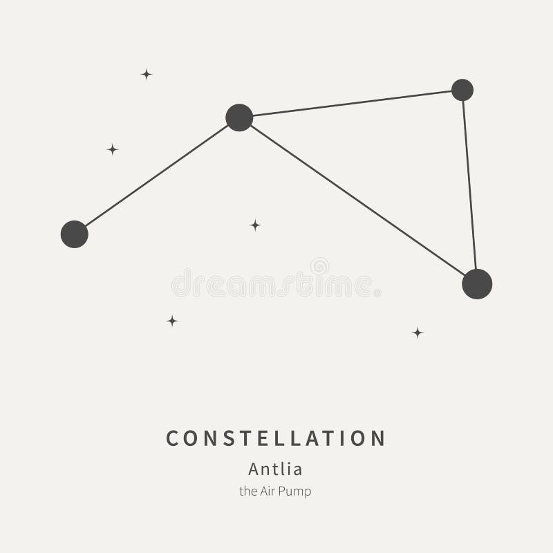 Antlia the Air Pump Constellation on a Starry Space Background with the