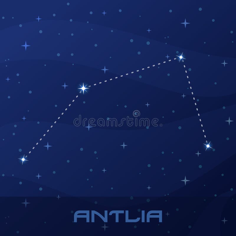 The constellation Antlia stock vector. Illustration of fireflies