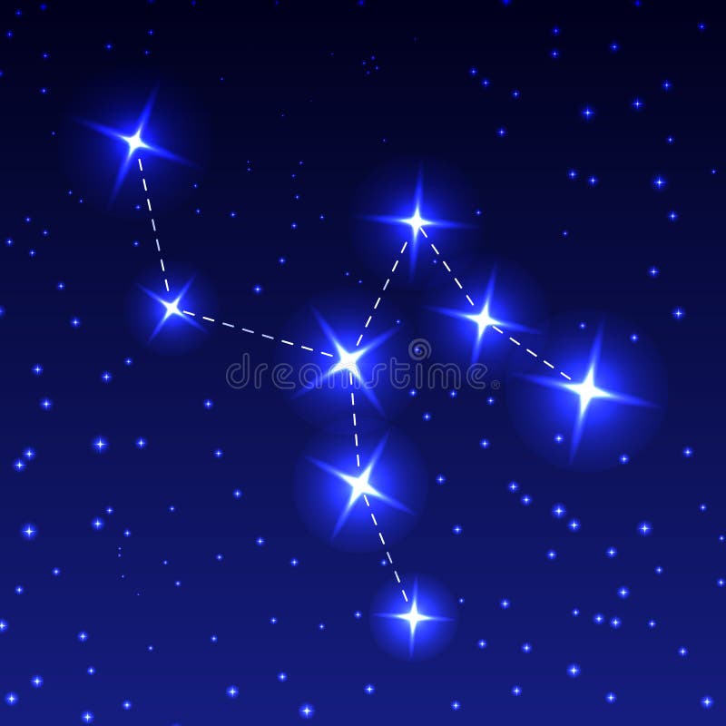 The Constellation of the Giraffe in the Night Starry Sky. Vector ...