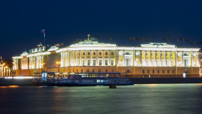 Constitutional Court of Russia and Neva River at Night Saint Constitutional Court of Russia and Neva River at Night Saint