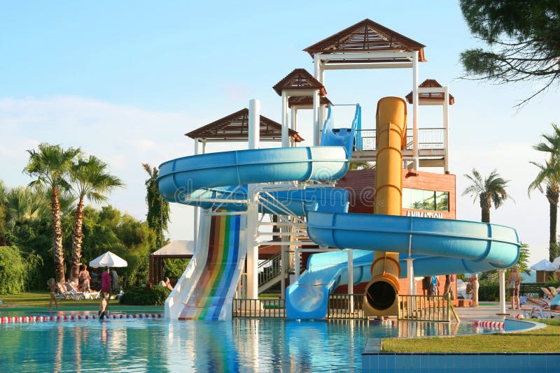 Construcción de parque acuático imagen de archivo