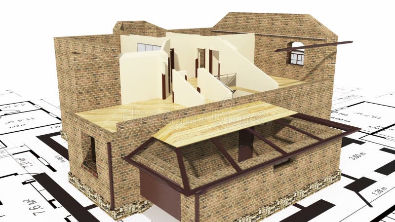 Construcción de la casa residencial, animación 3d