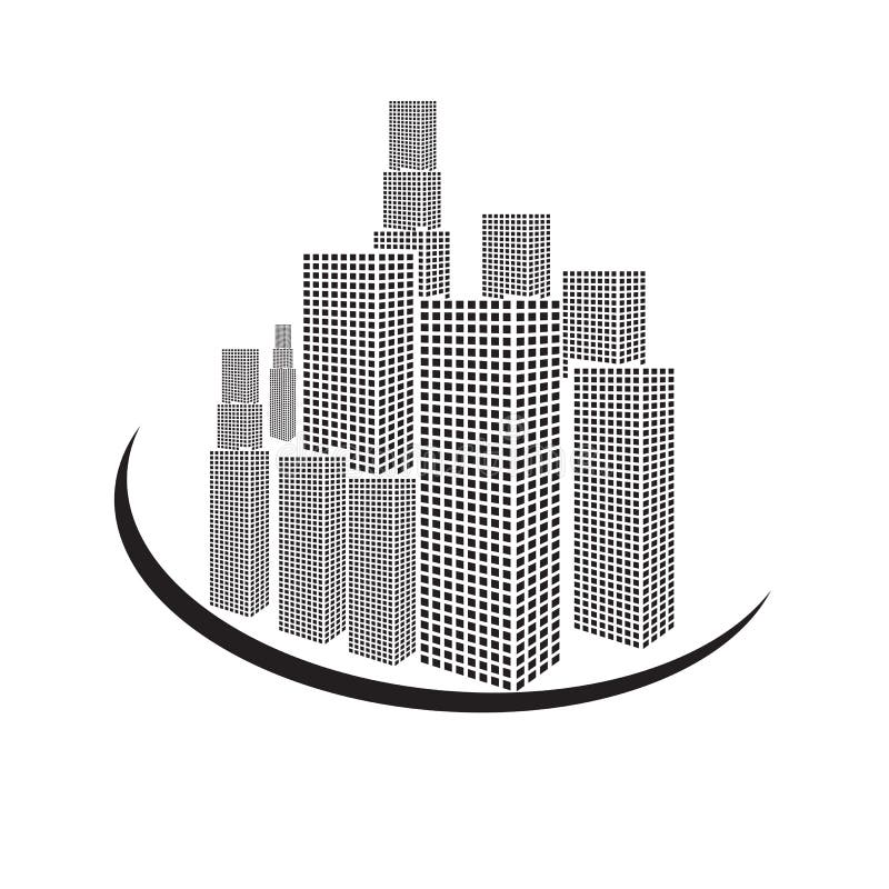 Construcción de los vectores blanco y negro en la tierra de la parte posterior del blanco stock de ilustración Construcción de los vectores blanco y negro en la tierra de la parte posterior del blanco stock de ilustración