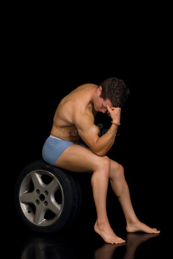 Constructeur de fuselage, pose artistique photo stock Constructeur de fuselage, pose artistique photo stock