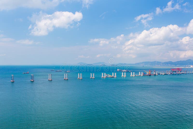 Constructing bridge in Hong Kong