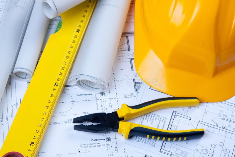 Constructino plans royalty free stock photography